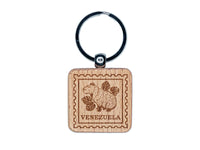 Venezuela Travel Friendly Capybara Engraved Wood Square Keychain Tag Charm