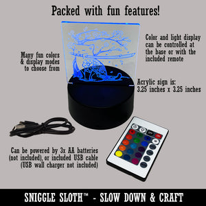 Today is a Slow Day Sloth 3D Illusion LED Night Light Sign Nightstand Desk Lamp