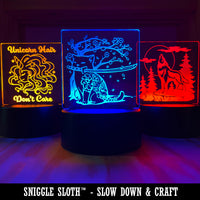 Dog Mom Paw Print 3D Illusion LED Night Light Sign Nightstand Desk Lamp