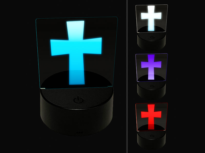 Cross Angled Christian Church Religion 3D Illusion LED Night Light Sign Nightstand Desk Lamp