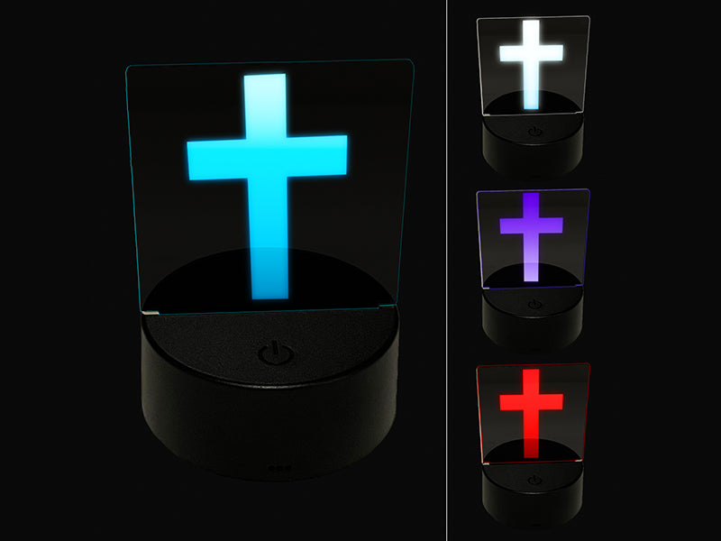 Cross Christian Church Religion 3D Illusion LED Night Light Sign Nightstand Desk Lamp