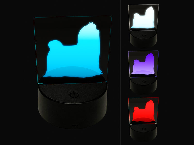 Maltese Dog Solid 3D Illusion LED Night Light Sign Nightstand Desk Lam