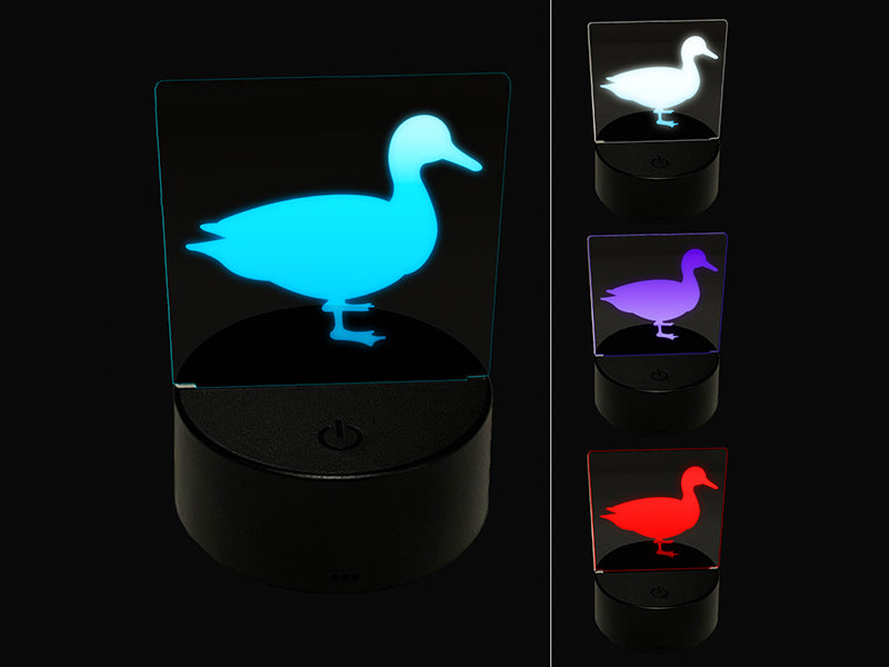 Duck Standing Solid 3D Illusion LED Night Light Sign Nightstand Desk Lamp