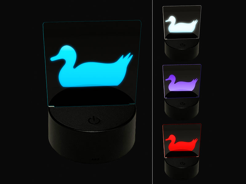 Duck Swimming Solid 3D Illusion LED Night Light Sign Nightstand Desk Lamp