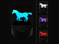 Horse Running Solid 3D Illusion LED Night Light Sign Nightstand Desk Lamp