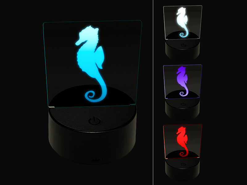 Seahorse Solid 3D Illusion LED Night Light Sign Nightstand Desk Lamp