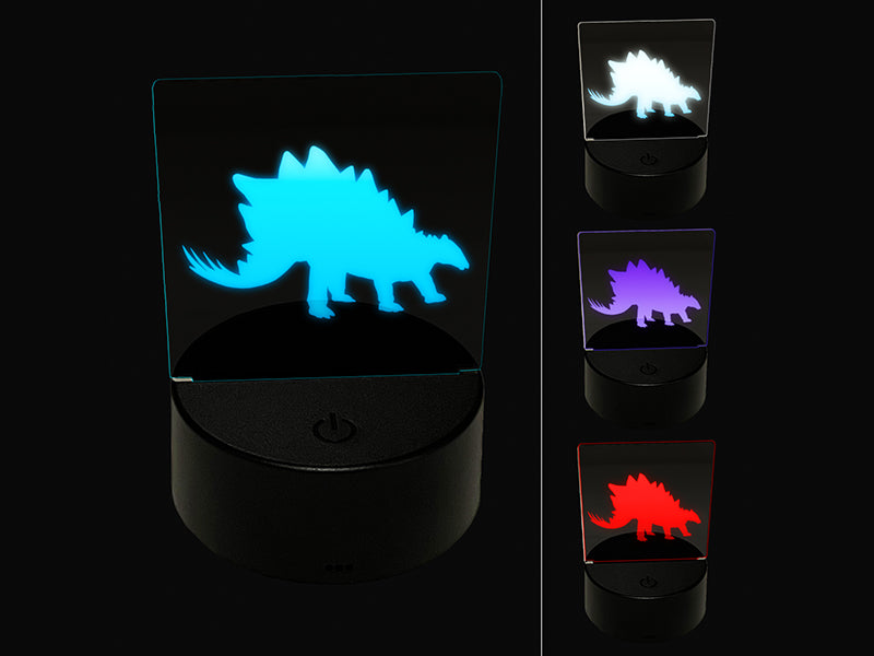 Stegosaurus Dinosaur Solid 3D Illusion LED Night Light Sign Nightstand Desk Lamp