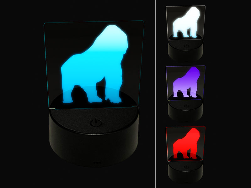 Gorilla Solid 3D Illusion LED Night Light Sign Nightstand Desk Lamp