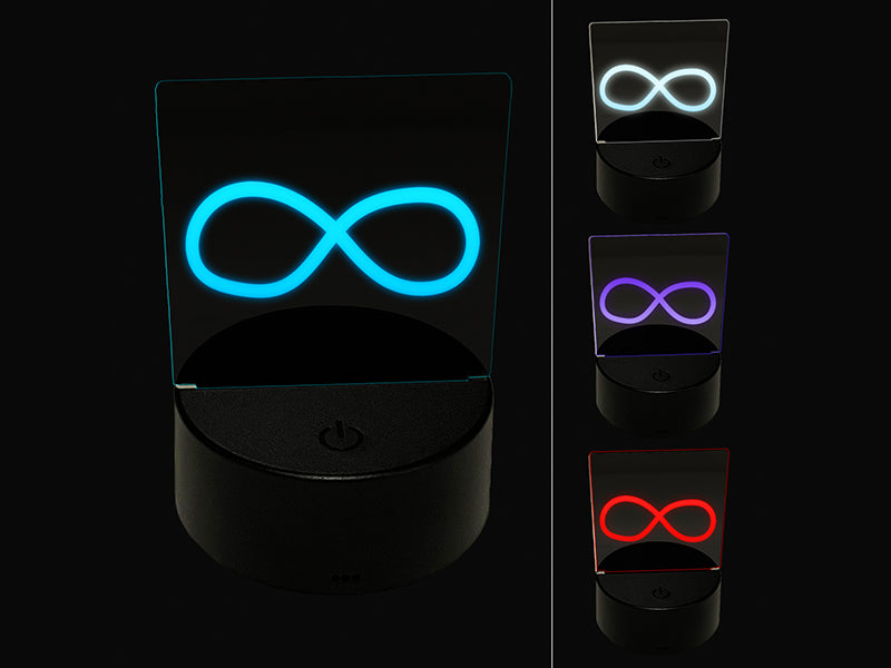 Infiniti Symbol Sketch Solid 3D Illusion LED Night Light Sign Nightstand Desk Lamp