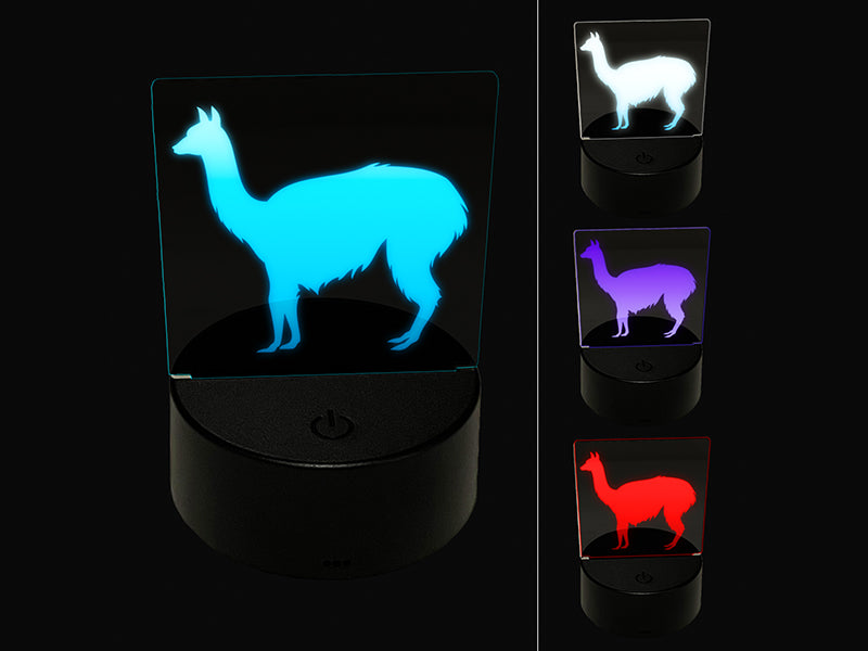 Llama Solid 3D Illusion LED Night Light Sign Nightstand Desk Lamp