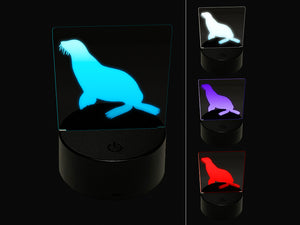 Sea Lion Solid 3D Illusion LED Night Light Sign Nightstand Desk Lamp