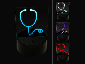 Stethoscope Medical Doctor Nurse 3D Illusion LED Night Light Sign Nightstand Desk Lamp