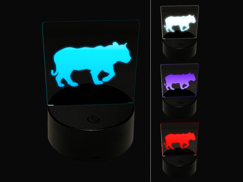 Tiger Walking Solid 3D Illusion LED Night Light Sign Nightstand Desk Lamp