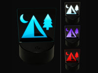 Camping Tent Campsite 3D Illusion LED Night Light Sign Nightstand Desk Lamp