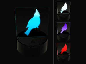 Cardinal Bird Solid 3D Illusion LED Night Light Sign Nightstand Desk Lamp