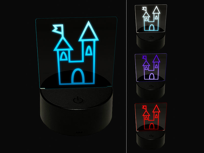 Castle Fairytale 3D Illusion LED Night Light Sign Nightstand Desk Lamp