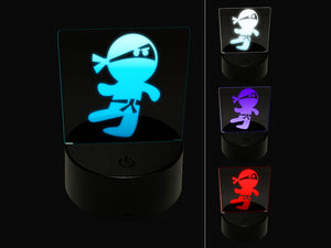 Cute Fighting Ninja 3D Illusion LED Night Light Sign Nightstand Desk Lamp