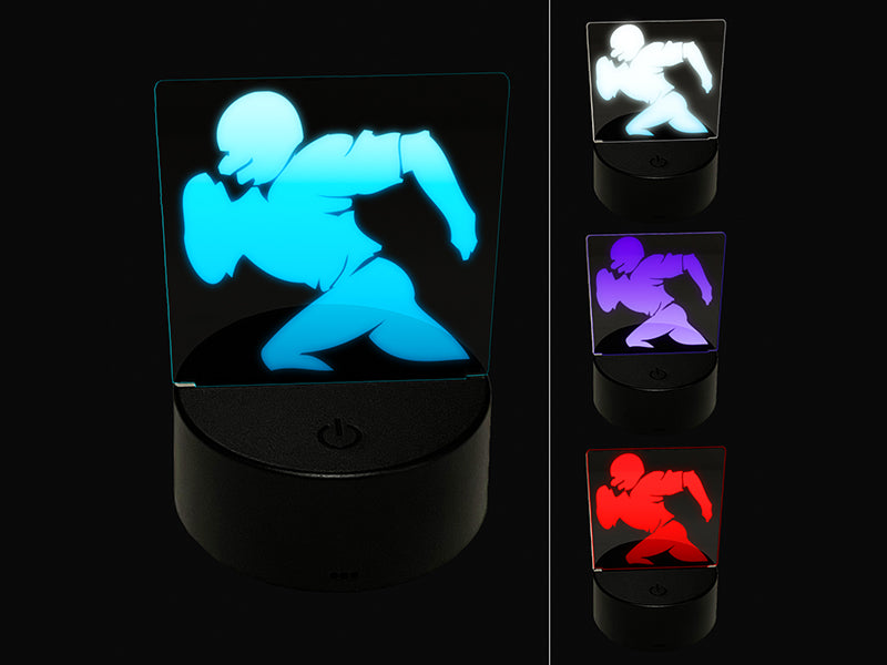 Football Player Running Solid 3D Illusion LED Night Light Sign Nightstand Desk Lamp
