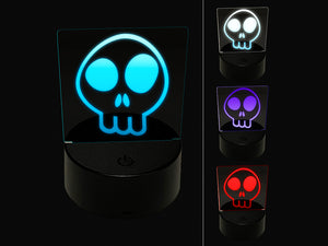 Fun Skull 3D Illusion LED Night Light Sign Nightstand Desk Lamp