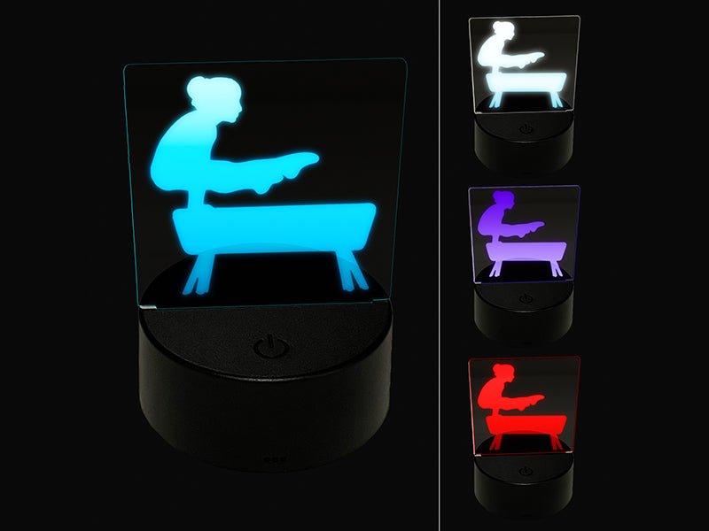 Gymnastics Gymnast Vault Solid 3D Illusion LED Night Light Sign Nightstand Desk Lamp