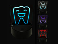 Happy Smiling Tooth Dentist 3D Illusion LED Night Light Sign Nightstand Desk Lamp