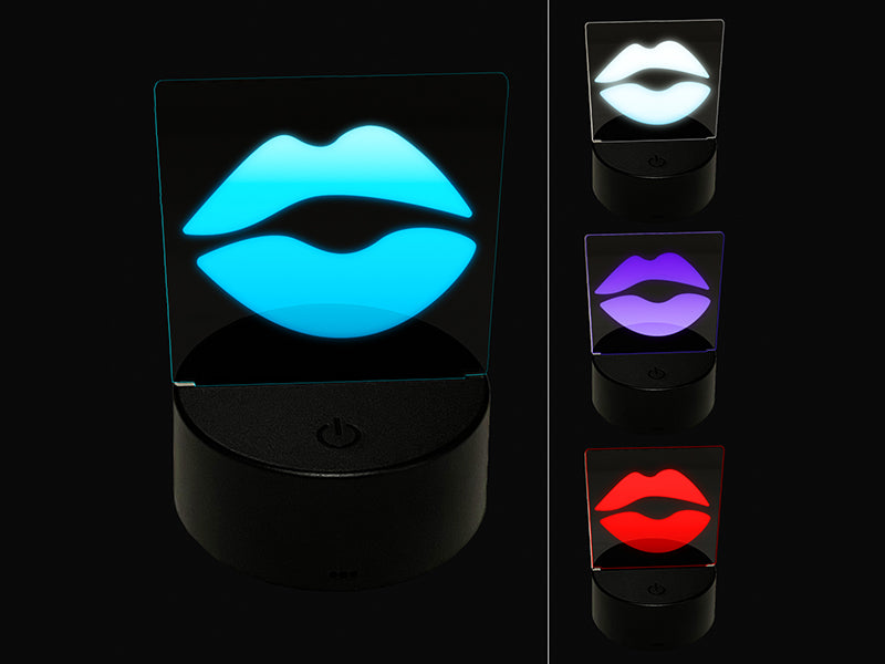 Kiss Lips 3D Illusion LED Night Light Sign Nightstand Desk Lamp