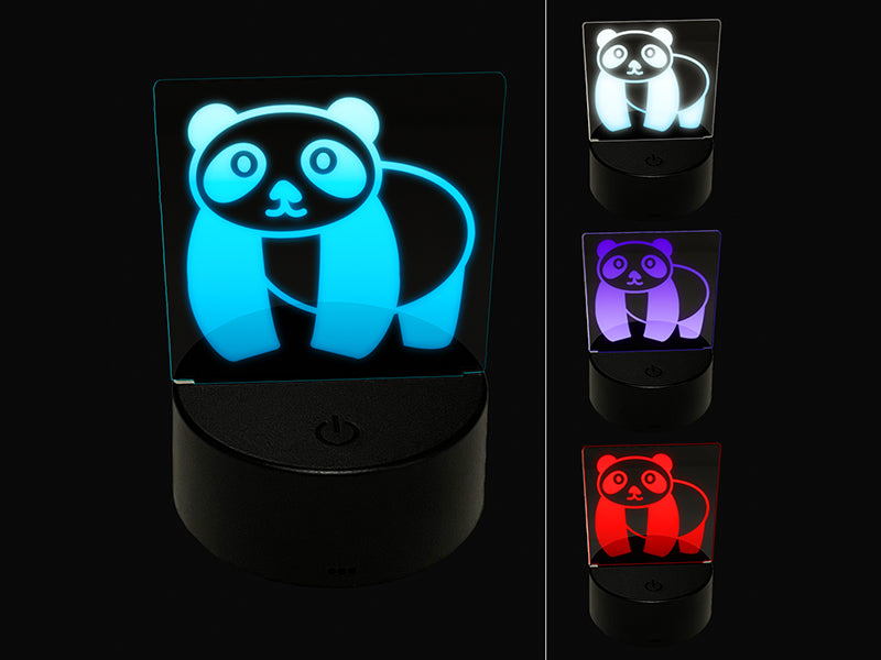 Panda Walking Doodle 3D Illusion LED Night Light Sign Nightstand Desk Lamp