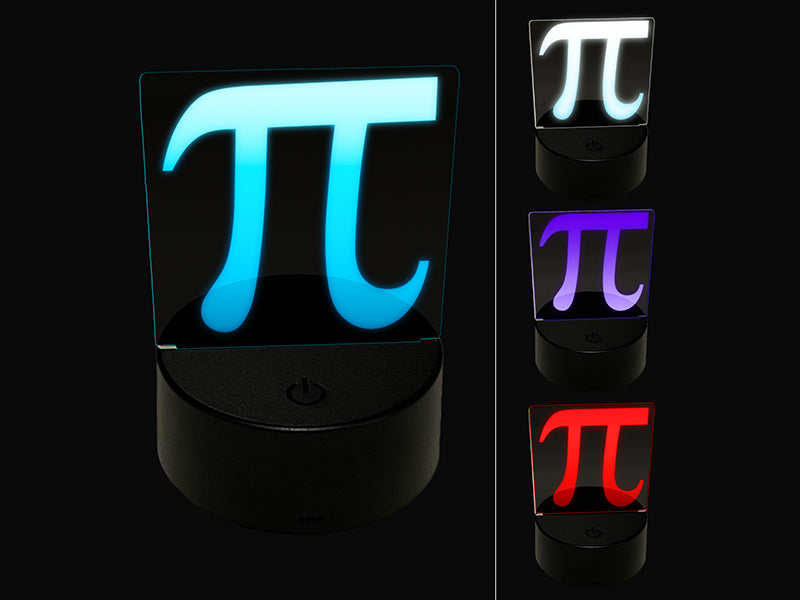 Pi Symbol 3D Illusion LED Night Light Sign Nightstand Desk Lamp