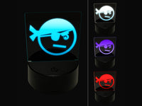 Pirate Face 3D Illusion LED Night Light Sign Nightstand Desk Lamp