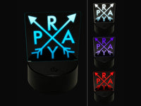 Pray Stylized 3D Illusion LED Night Light Sign Nightstand Desk Lamp