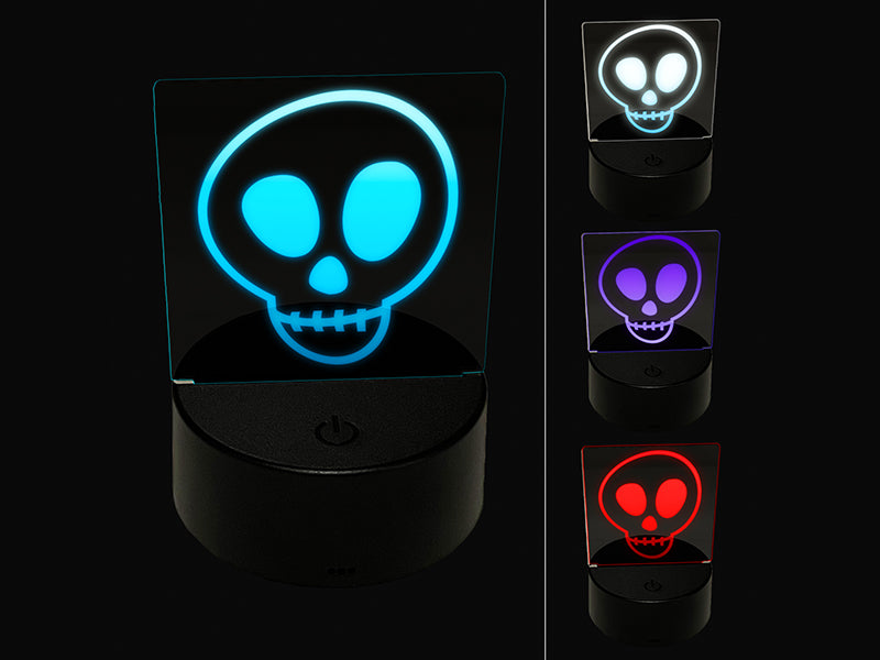 Skull Doodle 3D Illusion LED Night Light Sign Nightstand Desk Lamp