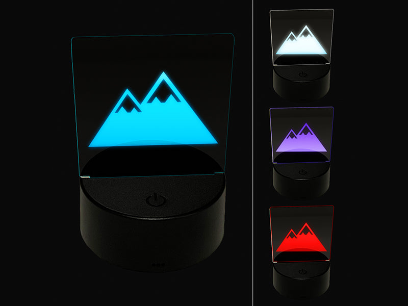 Snow Topped Mountains 3D Illusion LED Night Light Sign Nightstand Desk Lamp