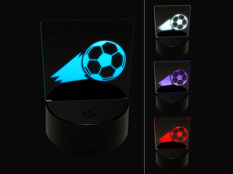 Soccer Ball Action 3D Illusion LED Night Light Sign Nightstand Desk Lamp