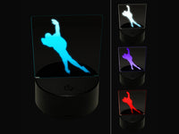 Speed Skating Skater 3D Illusion LED Night Light Sign Nightstand Desk Lamp