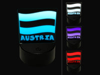 Austria with Waving Flag Cute 3D Illusion LED Night Light Sign Nightstand Desk Lamp