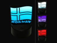 Norway with Waving Flag Cute 3D Illusion LED Night Light Sign Nightstand Desk Lamp