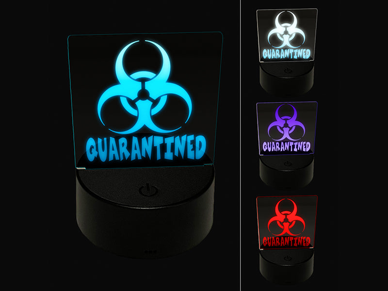 Quarantined Biohazard Symbol 3D Illusion LED Night Light Sign Nightstand Desk Lamp