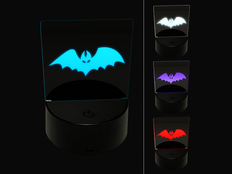 Bat Halloween 3D Illusion LED Night Light Sign Nightstand Desk Lamp