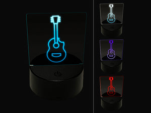 Guitar Music 3D Illusion LED Night Light Sign Nightstand Desk Lamp