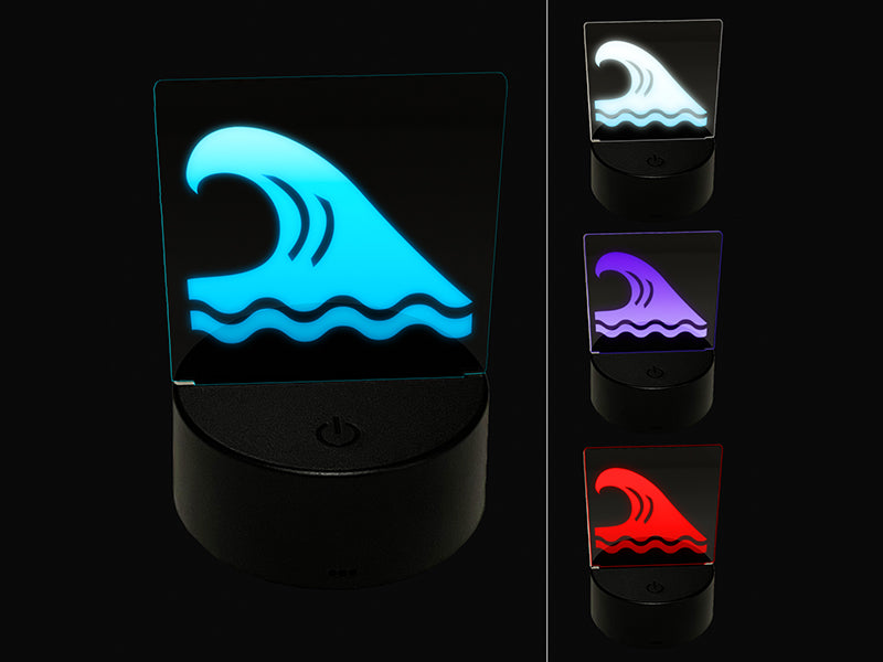 Ocean Surf Wave Beach 3D Illusion LED Night Light Sign Nightstand Desk Lamp