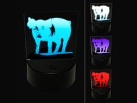 Pig Sketch 3D Illusion LED Night Light Sign Nightstand Desk Lamp