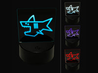 Shark Doodle 3D Illusion LED Night Light Sign Nightstand Desk Lamp