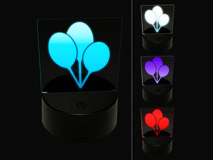 Birthday Balloons Trio 3D Illusion LED Night Light Sign Nightstand Desk Lamp