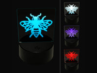 Bee Drawing 3D Illusion LED Night Light Sign Nightstand Desk Lamp