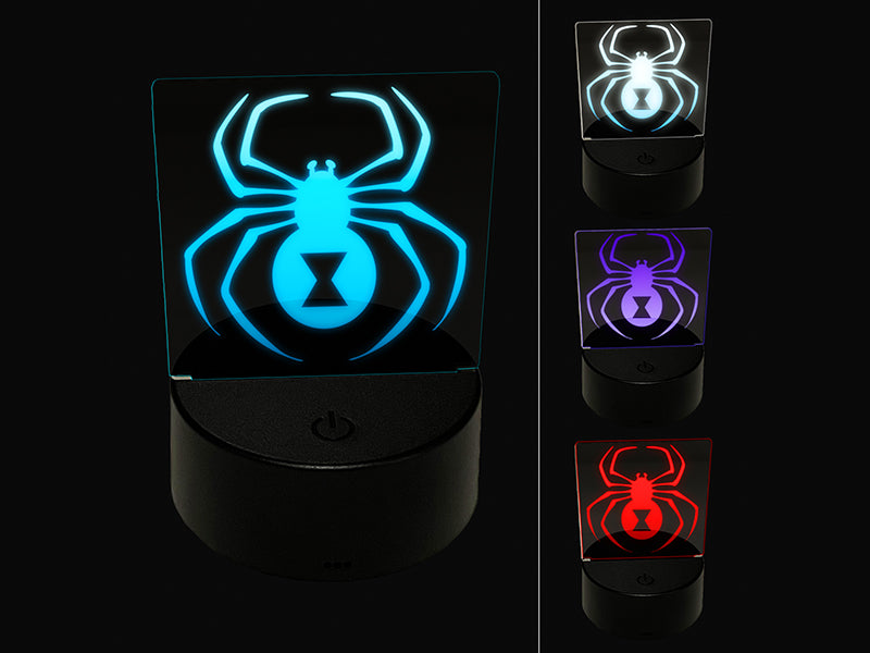 Black Widow Spider 3D Illusion LED Night Light Sign Nightstand Desk Lamp