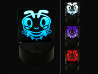 Cute Bee Happy 3D Illusion LED Night Light Sign Nightstand Desk Lamp