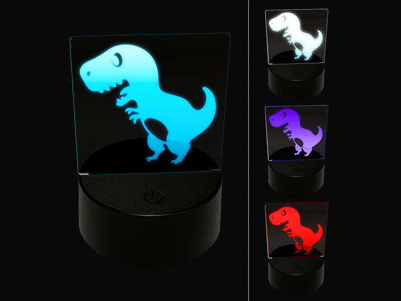 Cute Tyrannosaurus Rex Dinosaur 3D Illusion LED Night Light Sign Nightstand Desk Lamp