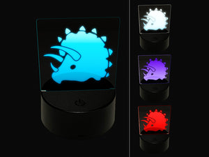 Triceratops Head 3D Illusion LED Night Light Sign Nightstand Desk Lamp