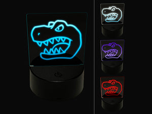 Tyrannosaurus Rex Head 3D Illusion LED Night Light Sign Nightstand Desk Lamp