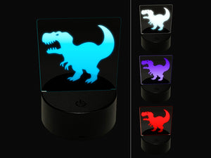 Tyrannosaurus Rex Silhouette 3D Illusion LED Night Light Sign Nightstand Desk Lamp